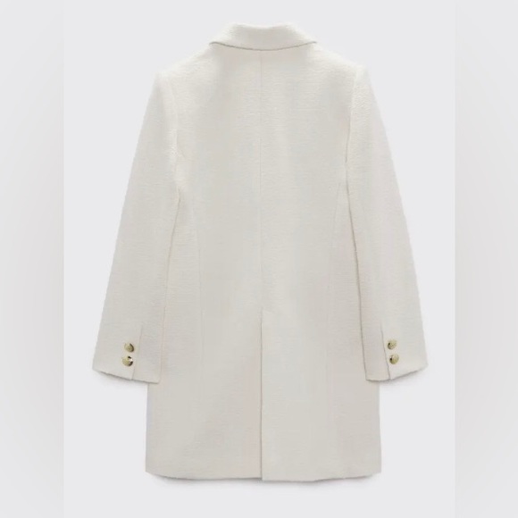 ZARA ECRU STRUCTURED COAT WITH GOLDEN BUTTONS - Picture 7 of 15
